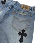 Chrome Hearts Black Cross Graffiti Jeans - Image 5