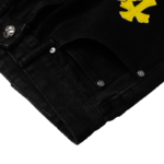 Chrome Hearts Distressed Yellow Jeans - Image 3