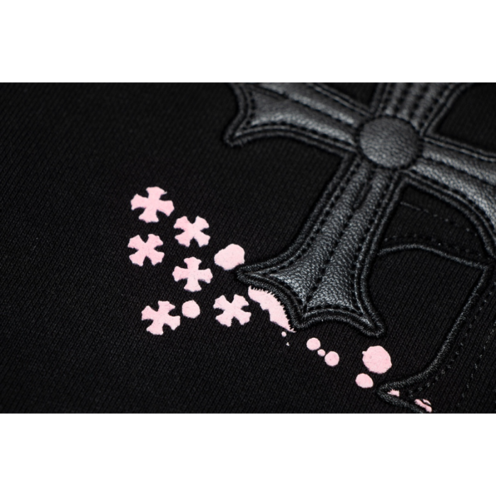 Chrome Hearts Black Leather Patch Sweatshirt - Image 3