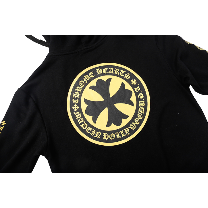 Chrome Heart Hollywood Yellow Cross Hoodie - Image 6
