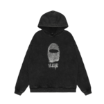 Vlone Finger Print Logo Washed Grey Hoodie