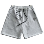 Chrome Hearts Gray Leather Cross Patch Pocket Shorts