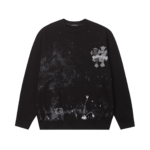 Chrome Hearts Tie-Dye Leather Embroidery Sweatshirt