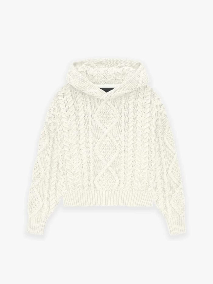 Fear of God Cable Knit Hoodie 'Cloud Dancer' - Image 1