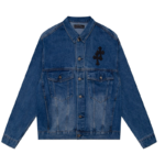 Chrome Hearts Levi's Black Cross Leather Patch Denim Jacket
