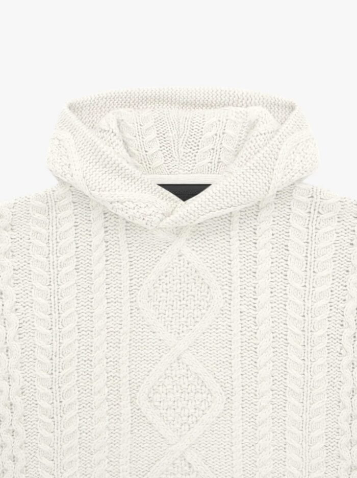 Fear of God Cable Knit Hoodie 'Cloud Dancer' - Image 3