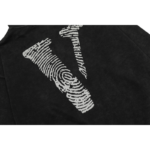 Vlone Finger Print Logo Washed Grey Hoodie - Image 4