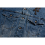 Chrome Hearts Levi's Black Cross Leather Patch Denim Jacket - Image 5