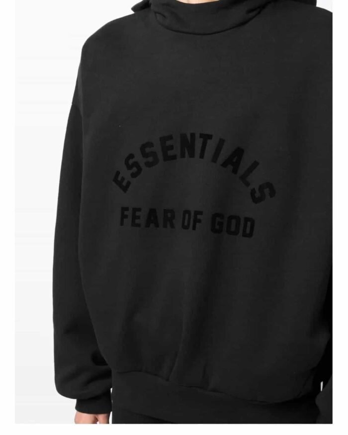 Fear of God Essentials Hoodie 'Jet Black' - Image 5