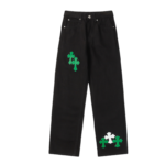Chrome Hearts Mint Cross Patched Jeans