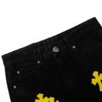 Chrome Hearts Distressed Yellow Jeans - Image 6