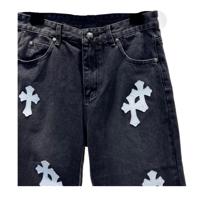 Chrome Hearts Black Leather Cross Shorts - Image 5
