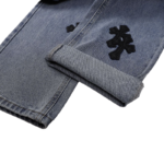 Chrome Hearts Black Cross Leather Patches Jeans - Image 7