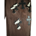 Chrome Hearts Brown Leopard Cross Patch Jeans - Image 3