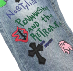 Chrome Hearts Black Cross Graffiti Jeans - Image 4