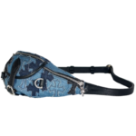 Chrome Hearts Blue Denim Embroidered Cross Patch Snat Bag - Image 3