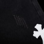 Chrome Hearts Black Cross Stitched Leather Patches Jeans - Image 4