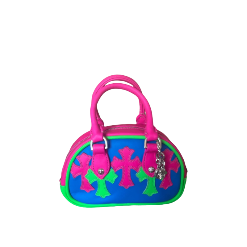 5f65f294-Photoroom-1-Photoroom.png Chrome Hearts Leather Cross Patch Gym Bag - Image 1