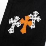 Chrome Hearts White And Orange Cross Patch Jeans - Image 8