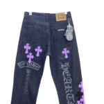 Chrome Hearts Mixed Purple Cross Patch Stencil Denim Jeans - Image 2