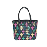 Chrome Hearts Quilted Leather Multicolor Cross Patch Tote Bag