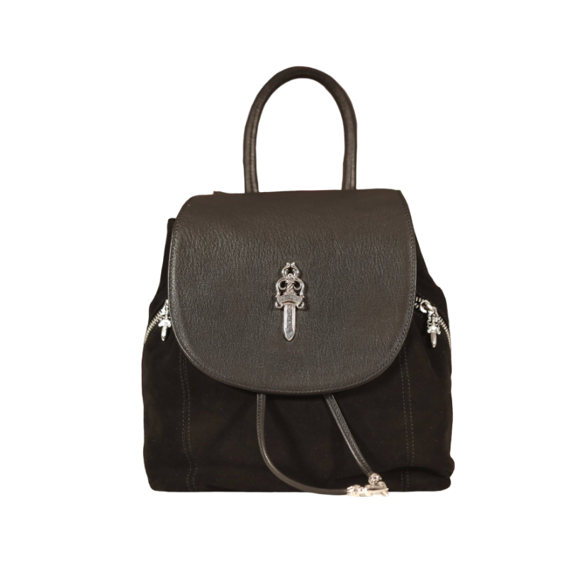 87c03e41-Photoroom.png Chrome Hearts Suede Iggy Backpack Bag - Image 1