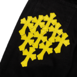 Chrome Hearts Distressed Yellow Jeans - Image 9