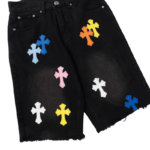 Chrome Hearts leather Multicolour Cross Patch Shorts - Image 6
