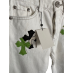 Chrome Hearts Zebra Green Cross Patch Jeans - Image 4
