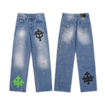Chrome Hearts Denim Words Leather Patch Jeans - Image 11