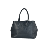Chrome Hearts Black Leather Cemetery Tote Bag