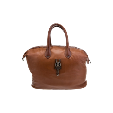 Chrome Hearts Leather Lyon Dagger Weekender Bag