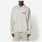 Fear of God Essentials Long Sleeve Polo Sweatshirt Gray - Image 4