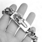 Chrome Hearts Dagger ID Fancy Link Clip Bracelet - Image 8
