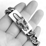 Chrome Hearts Dagger ID Fancy Link Clip Bracelet - Image 13