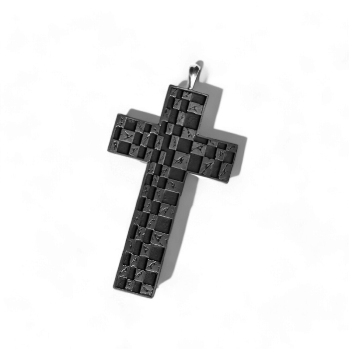 Chrome Hearts Chessboard Cross Pendant - Image 1