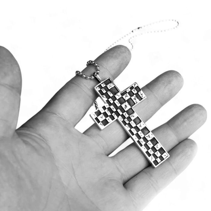 Chrome Hearts Chessboard Cross Pendant - Image 12