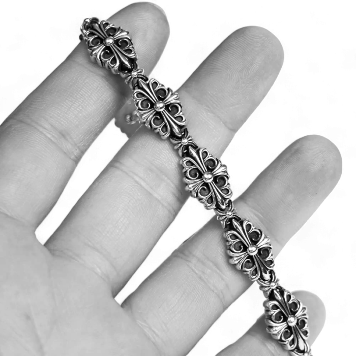 Chrome Hearts Babyfat Cross Fleur Pattern Bracelet - Image 8