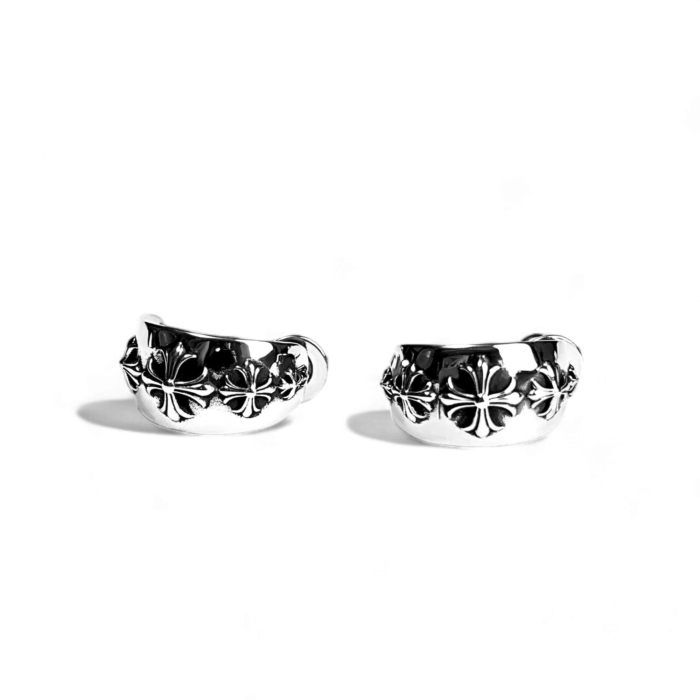 Chrome Hearts Plus Wide Hoop Earring - Image 1