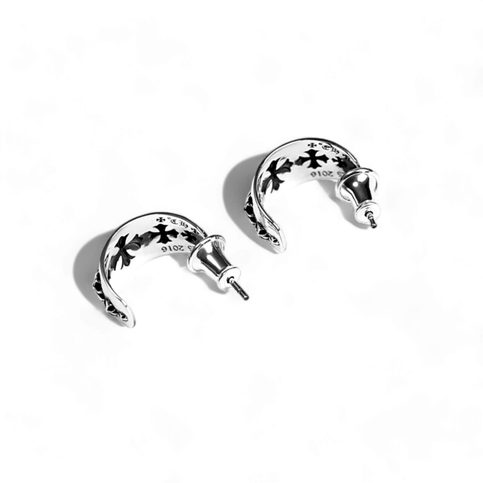 Chrome Hearts Plus Wide Hoop Earring - Image 4