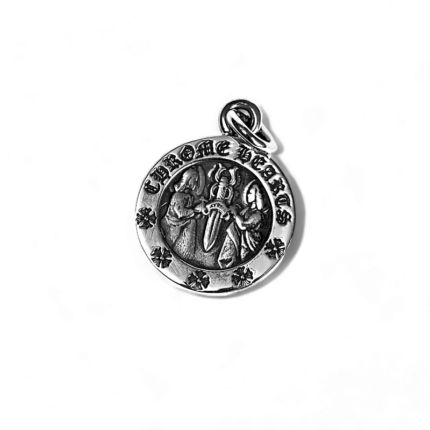 Chrome Hearts Round Angel Medallion Charm Pendant