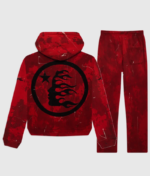 Hellstar Sports Red Tye-Dye Skull Tracksuit - Image 2