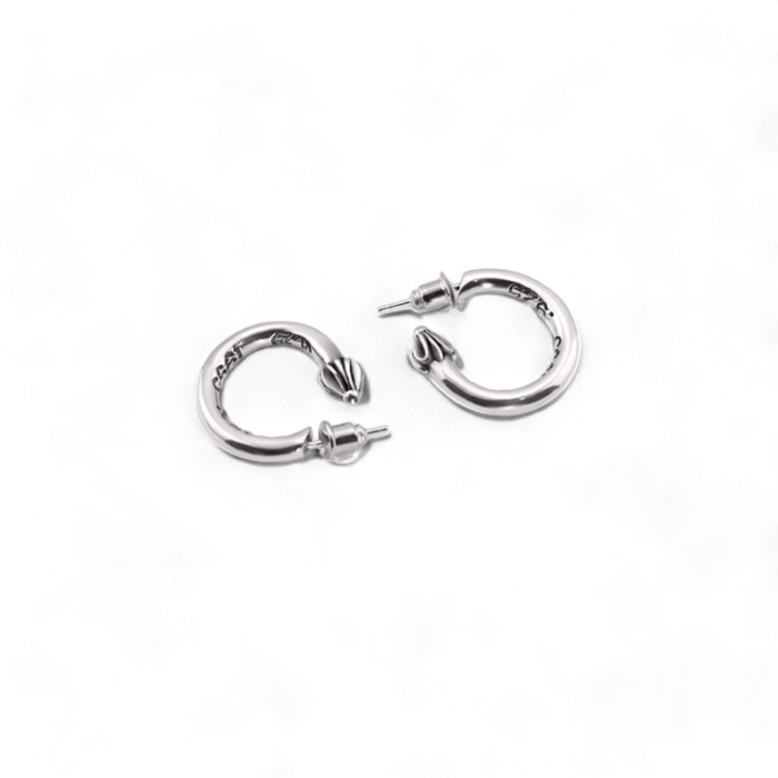 Chrome Hearts Cross Plain Hoop Earring - Image 1