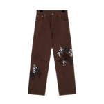 Chrome Hearts Brown Leopard Cross Patch Jeans