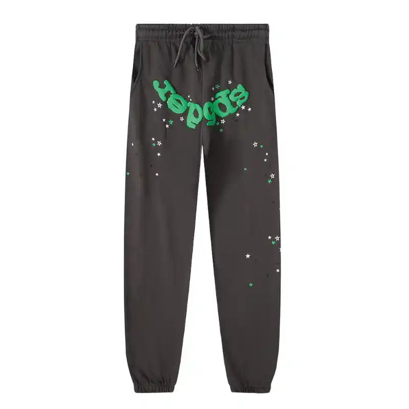 Sp5der Wait Web Sweatpant 'Slate-Green' front view Sp5der Wait Web Sweatpant 'Slate-Green' - Image 1