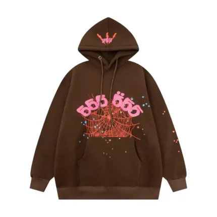 Sp5der Worldwide Angel Number 555 Hoodie 'Brown'
