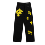 Chrome Hearts Distressed Yellow Jeans - Image 2