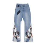 Chrome Hearts Gallery Dept. La Flare Levi's Cross Patch Denim Jeans