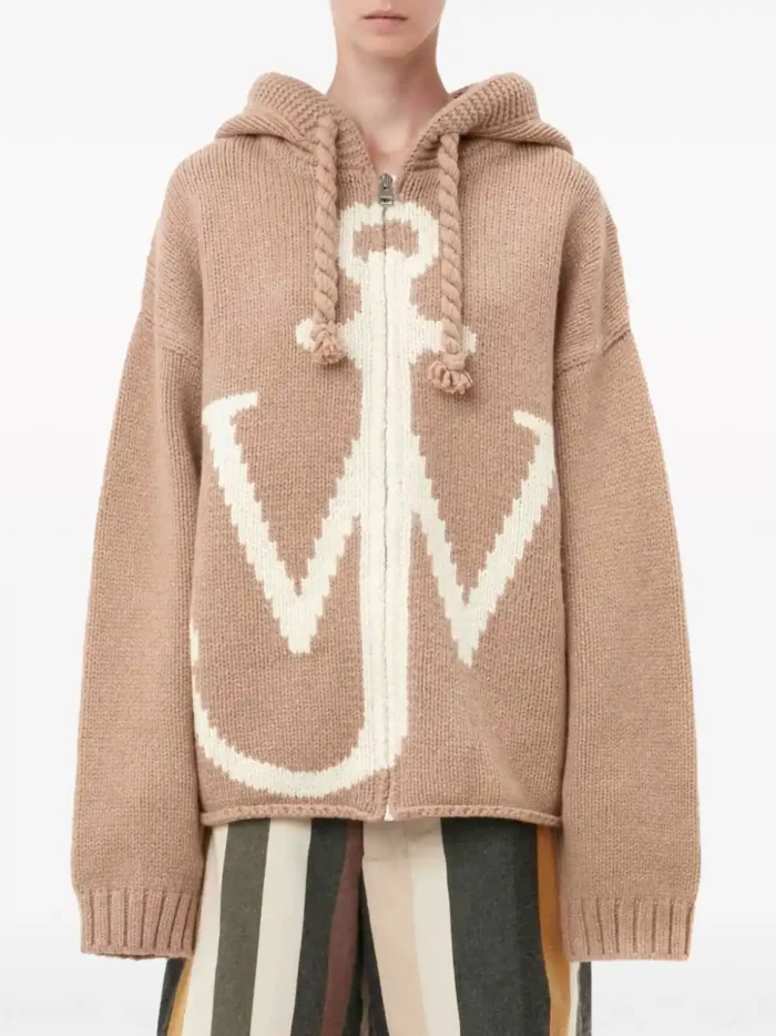 anchor-print zip-up hoodie - Image 4