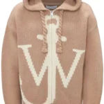 anchor-print zip-up hoodie